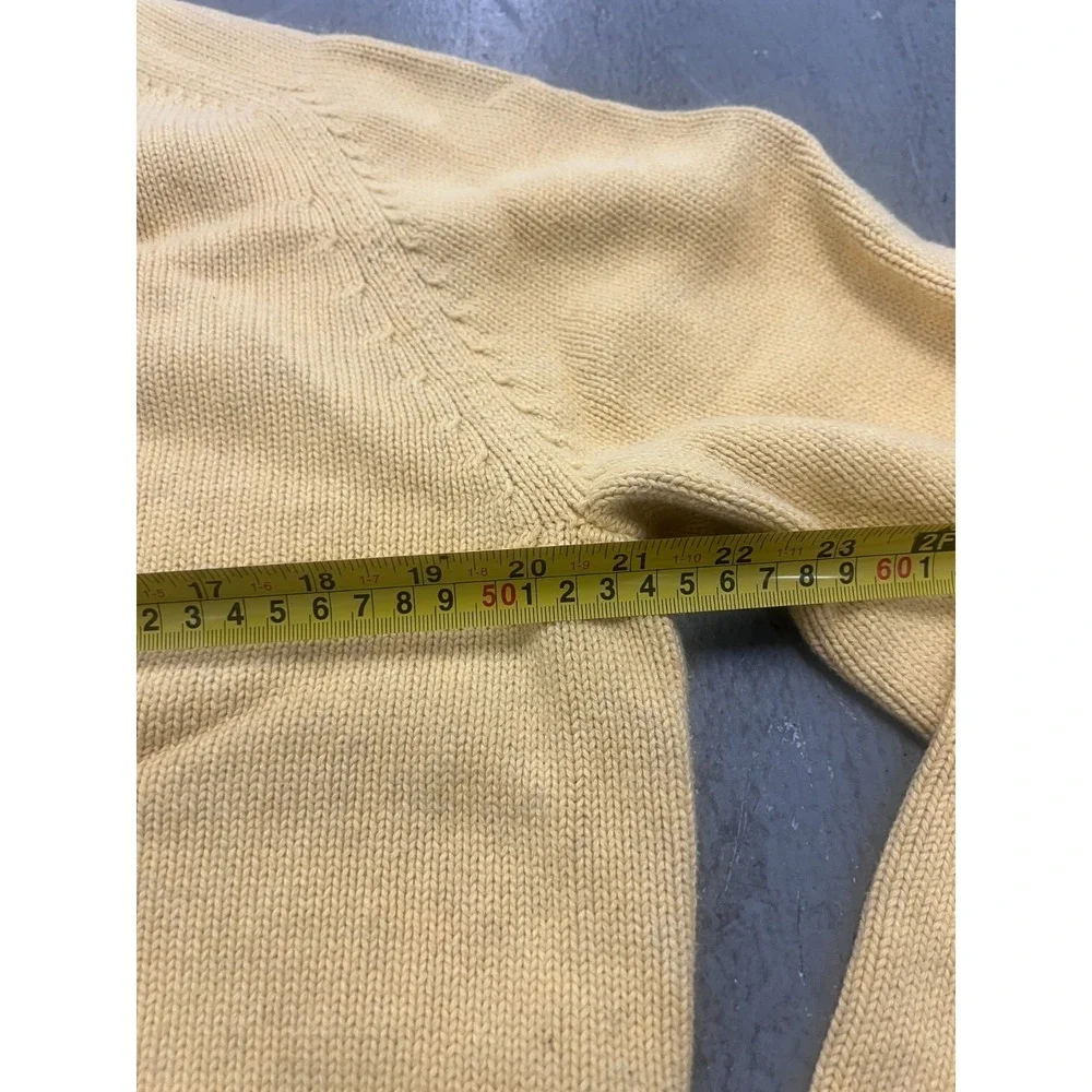 Lands' End‎ Sweater Womens M 38-40 Yellow Regular Fit Knitted Warm Wear Outdoor